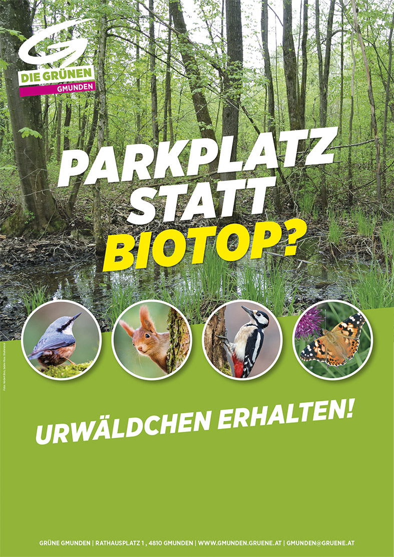 Plakat für Grüne Partei Gmunden
